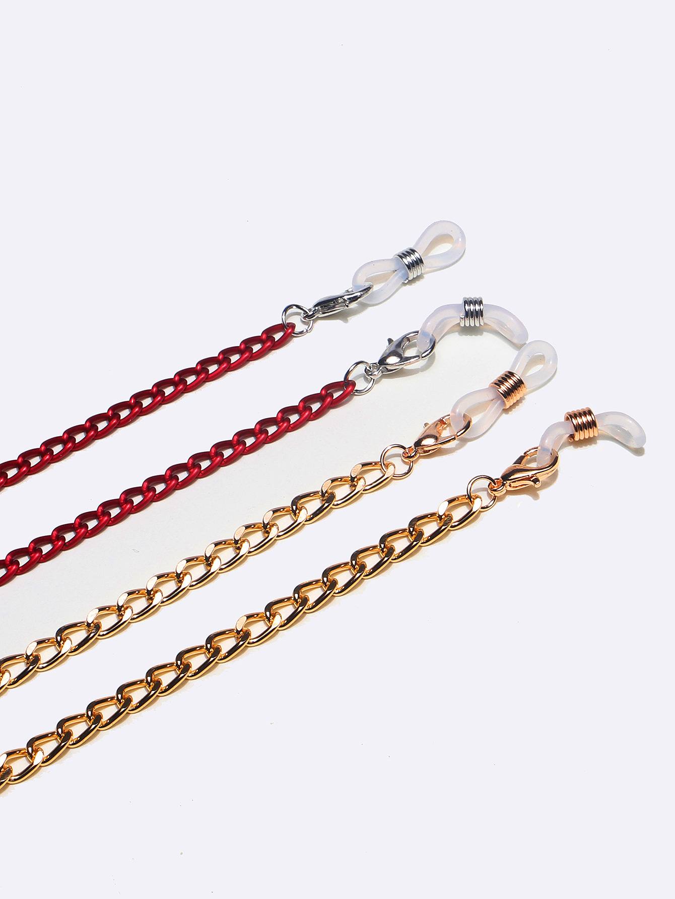 Vintage Two-piece Aluminum Thick Chain Gold Red Glasses Chain Wholesale Nihaojewelry display picture 2