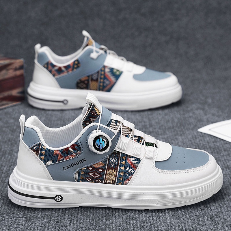 Zapatos de hombre primavera 2025 nuevos zapatos de skate para hombres sin cordones zapatos de moda casuales botones giratorios de verano