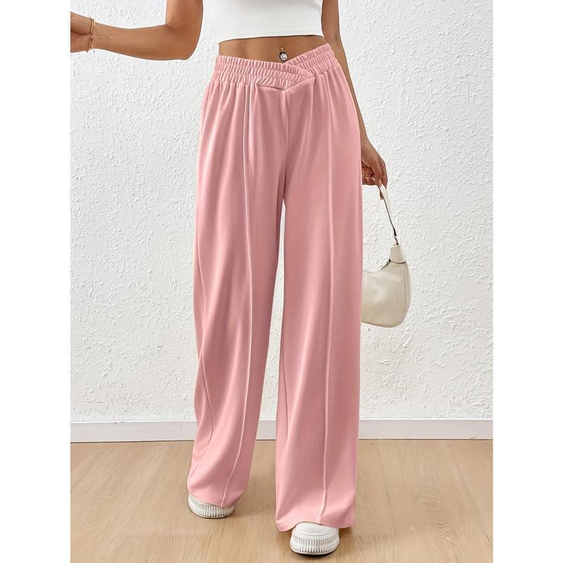2025 New Cross-Border Dropshipping Light Gray Women's Casual Asymmetrical Wide-Leg Jogging Pants