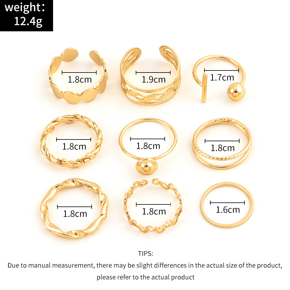 Simple Style Geometric Metal Plating No Inlaid Rings