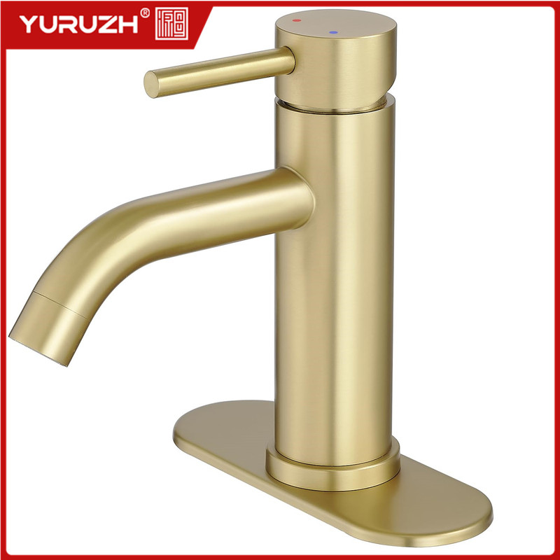 Cross-Border Gold Bathroom Faucet Modern Single-Handle Gold-Plated Vanity Sink Faucet Washbasin Faucet