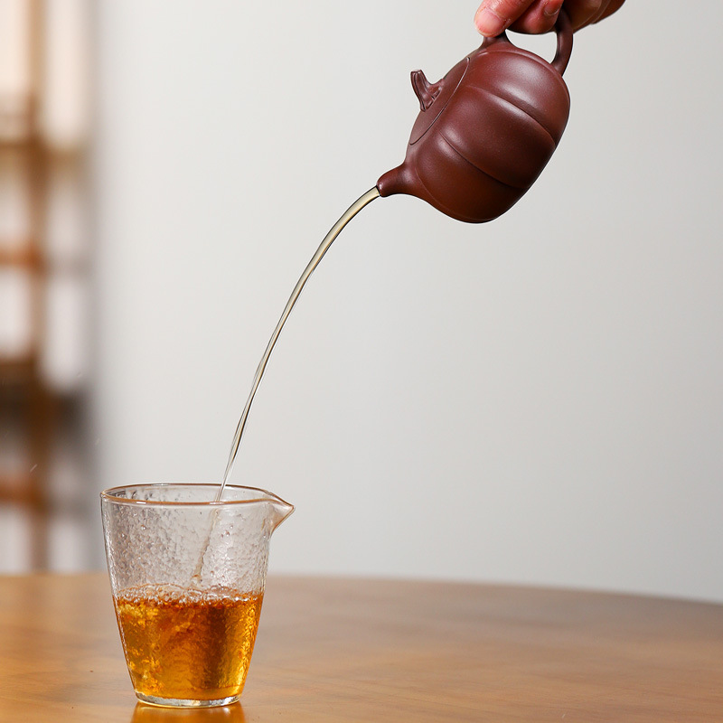 正宗宜兴紫砂壶名家手工泡茶壶家用功夫茶具高档套装原矿紫泥南瓜|undefined