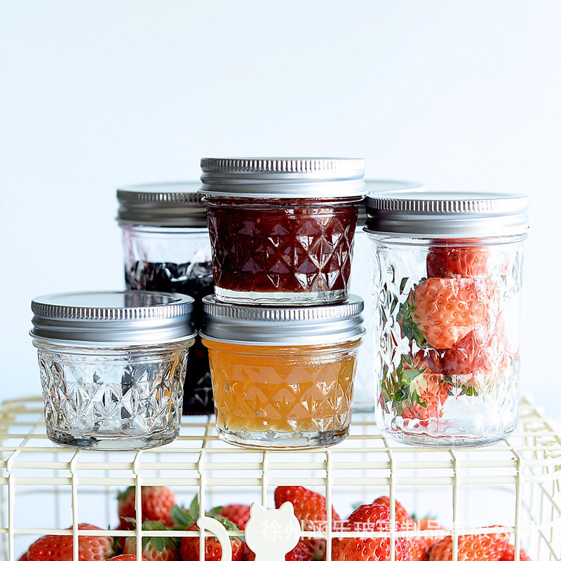 鱼子酱玻璃酱菜密封瓶蜂蜜杂粮辣椒酱罐头瓶储物罐供应多种规格
