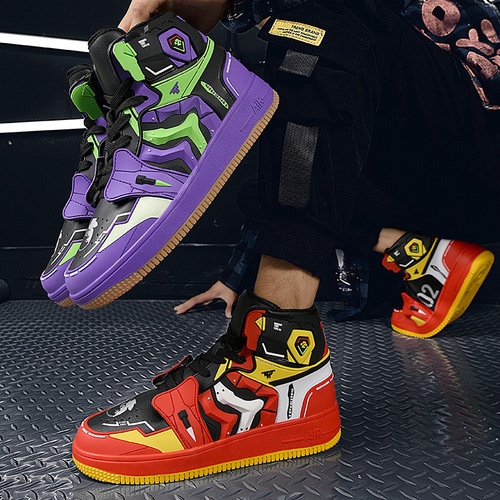 EVA Anime Collaborative Limited Edition AJ High-Top Basketball Shoes for Couples - Men's Casual Sports Shoes, Fashion Trendy Shoes