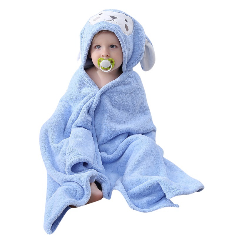 Capa de toalla de baño para niños al por mayor Albornoz de coral de secado rápido capa de dibujos animados con capucha bebé Toalla de baño con capucha