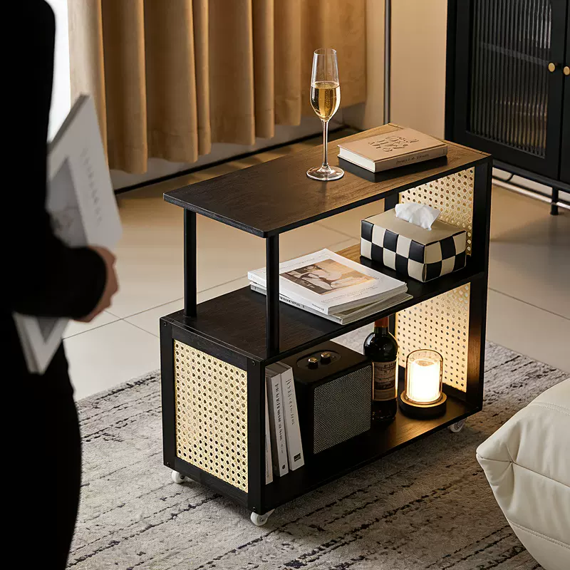 家用小茶台桌子沙发边几侧边柜茶水柜现代简约简易移动小茶几茶桌