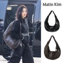 韩国小众matinkim宁艺卓明星同款复古大容量褶皱慵懒可颂牛角包女