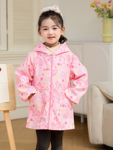 Children's Waterproof Jacket Unisex Down Jacket for Boys and Girls, Stain-Proof Protective Clothing for Babies, Eating Apron for Kindergarten, Painting Hooded Suit