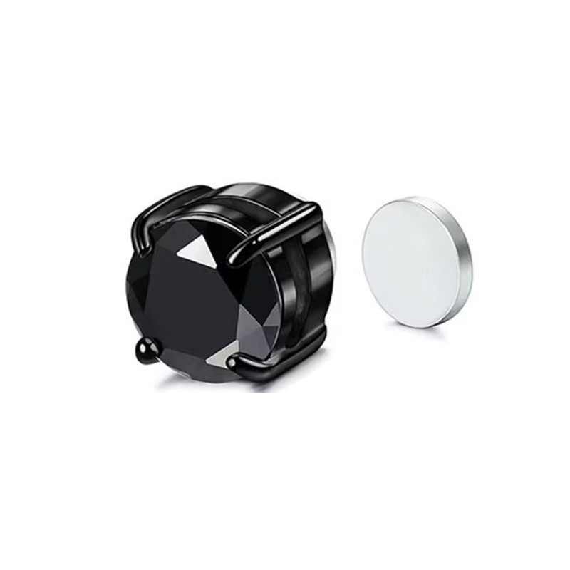 Suministro directo de fábrica no perforado falso oído espárragos simple material de acero inoxidable de moda todo-fósforo americano ZIRCON imán oreja clip