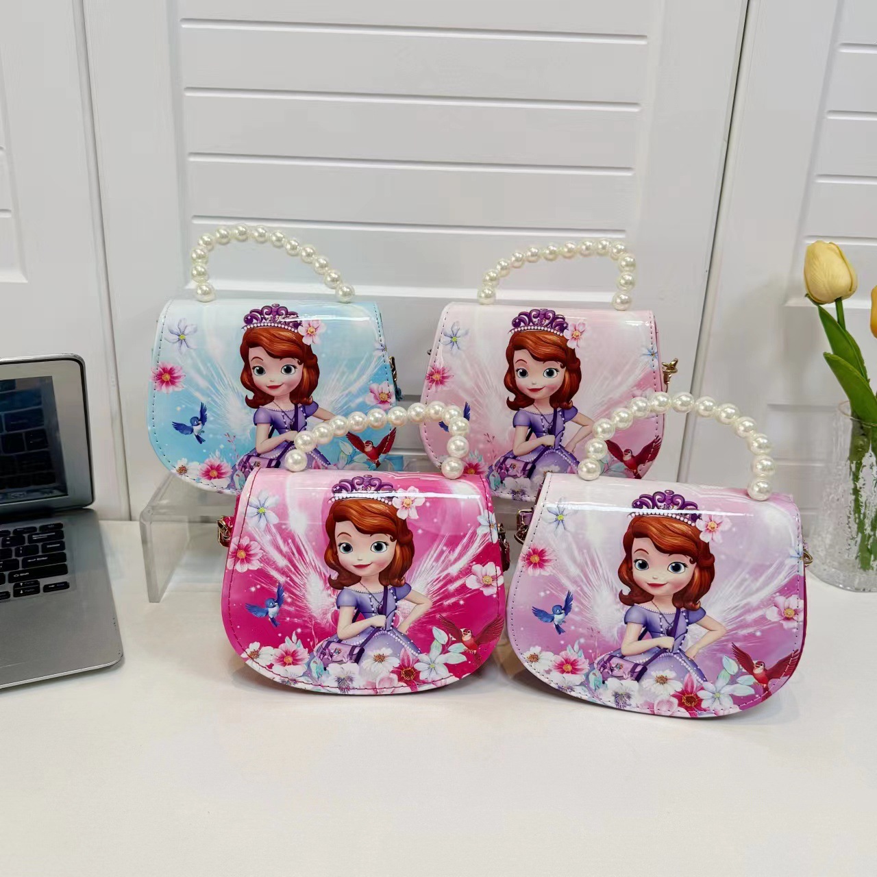 Bolso para niños Ice and Snow Princess Bolso para niñas Mochila coreana Princesa Aisha lindo bolso de mensajero de un solo hombro