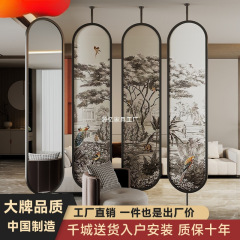 八铁珐琅彩艺术玻璃屏风隔断客厅家用现代简约入户对门玄关遮挡墙