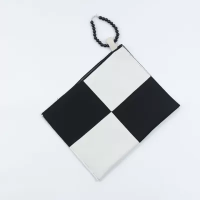 Car tissue box/set — supplies ins Internet celebrity goddess - black-beads-black-and-white-plaid-paper-bag