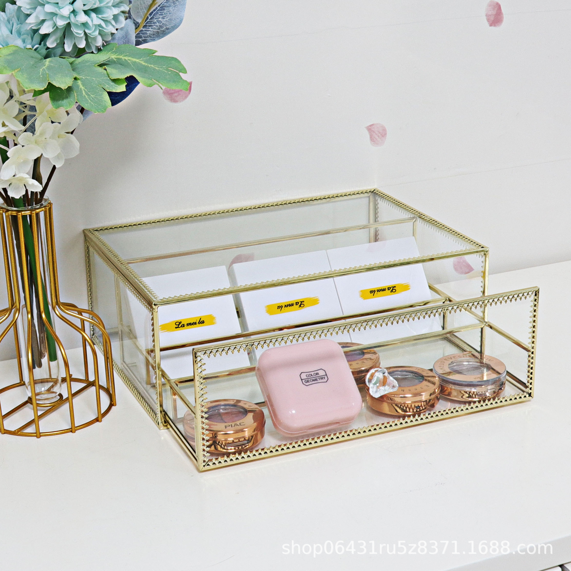 JY-57M-GD 중간 파우더 박스 25 × 18 × 9cm