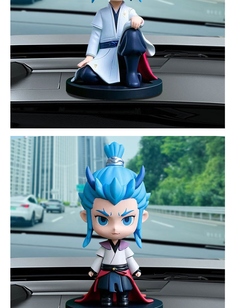 New Nezha Figurine: the Demon Child Car Decoration Nezha Model Figure Gift for Dashboard