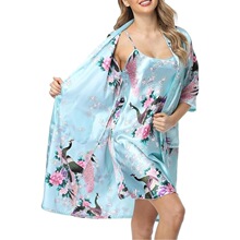 E 37174 Silk Peacock Robe ��ȸ˯�� �羳��Ӧ����ѷ����ͨ