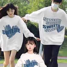 新款亲子装一家三口秋冬款2025新款母子装母女装连帽加厚情侣卫衣