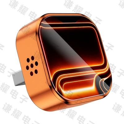 Cross-Border Wired-To-Wireless Carplay Module 2-in-1 Smart Car-Machine Connectivity Android Auto Carplay Box (Simsiz CarPlay və Android Auto) - q1a-orange-rhythm-metal-glass-android-auto-2-in-1-carplay-box-for-overseas-system-use-only