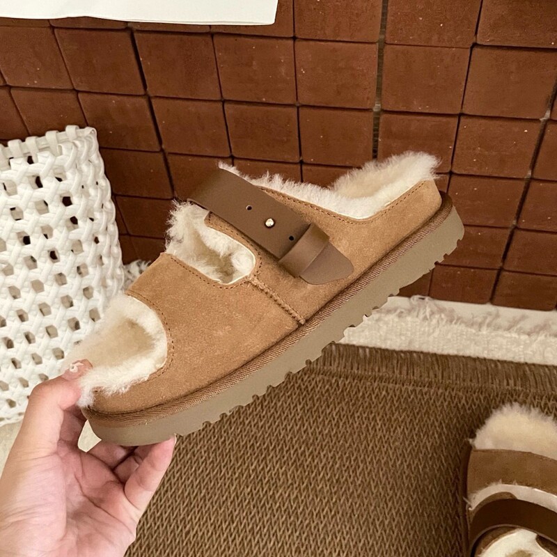Henan Sanpo's new soufflé-style slip-on slippers with thick soles and height increase, fashionable and versatile, available for foreign trade and direct shipping