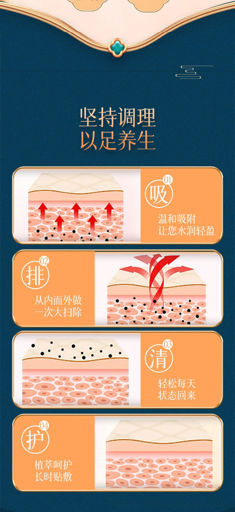Evodia Cinnamon Foot Patches Wu Zhu Yu Rou Gui Multi-Site Herbal Patches with Mugwort 30 Patches overview