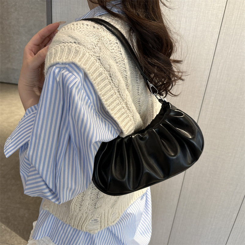 Bolso de nube para mujer 2025 nuevo bolso plisado de moda de moda bolso de axila versátil de gran capacidad bolso de un solo hombro de nicho