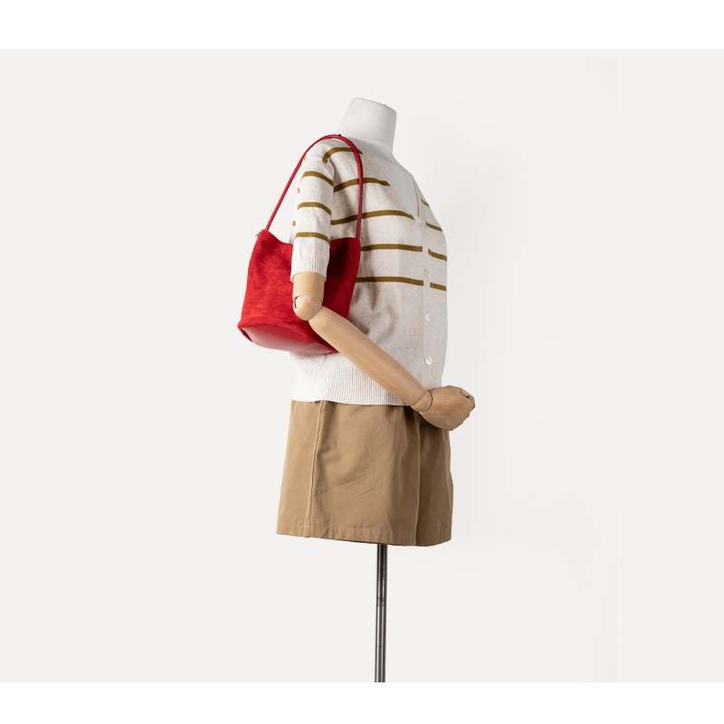 2024 autunno inverno nuovo giapponese coreano nicchia ins morbida pelle scamosciata monospalla borsa sottobraccio, donna semplice e versatile_voghion.com