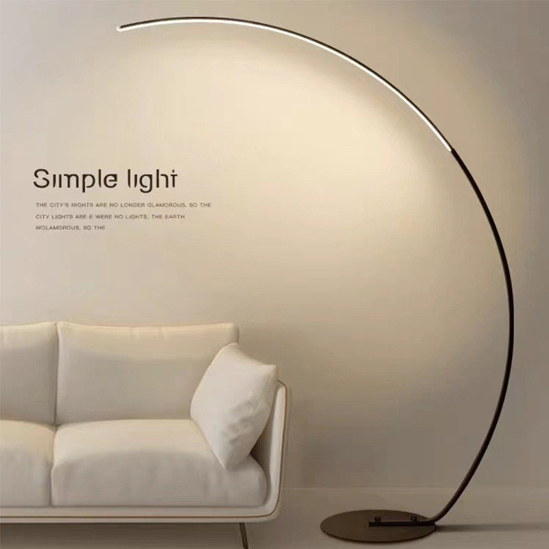 Amazon cross-border floor lamp led designer art model room living room creative arc minimalist ins fishing lamp
