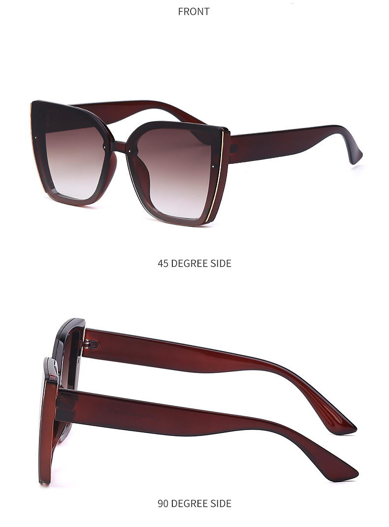  Sonnenbrille mit großem Rahmen für weibliche Trendsetterinnen. Fashion Net Red Cat Eye-Sonnenbrille für Frauen, koreanische Version_voghion.com