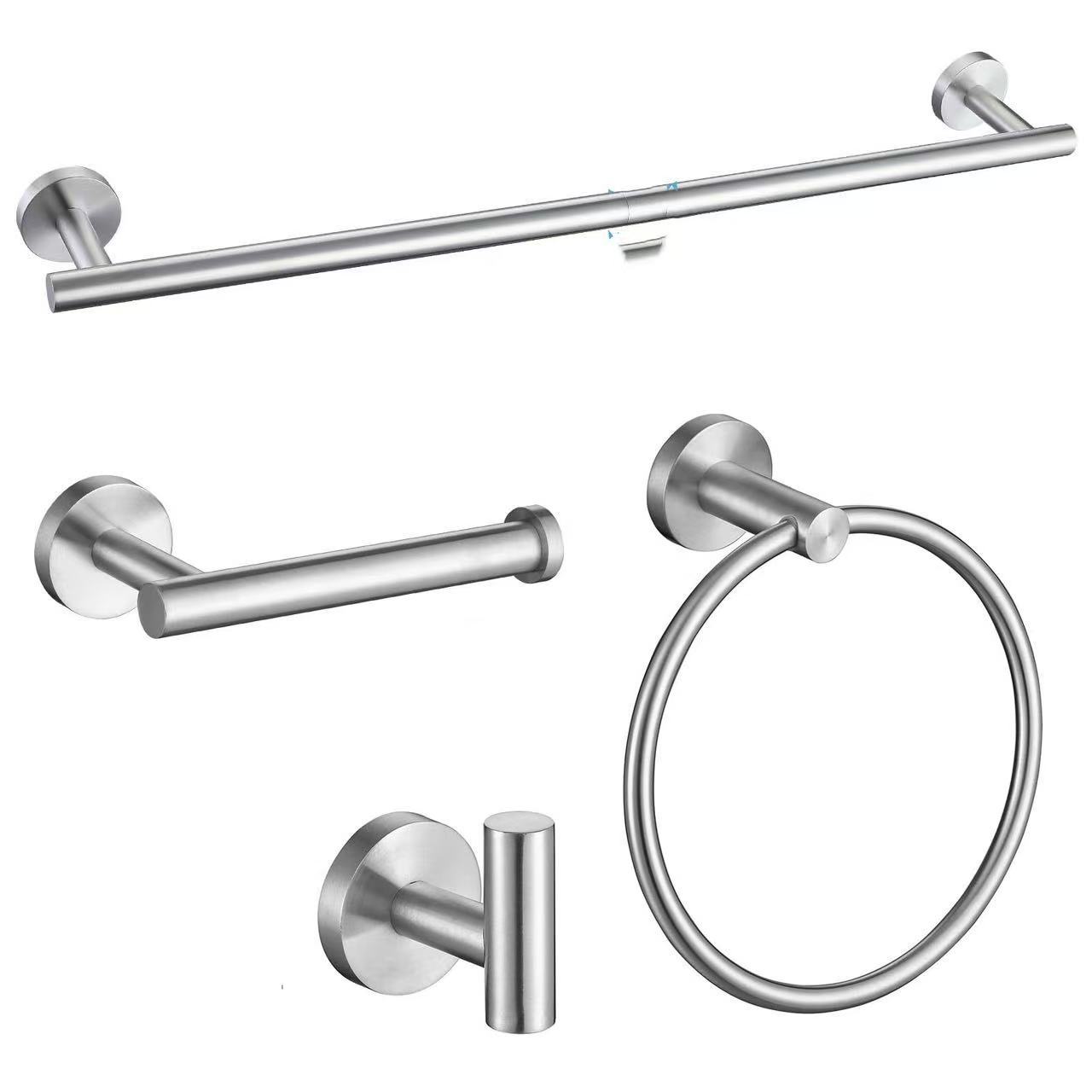 Cross-border 304 barra de toalla de acero inoxidable conjunto negro sin perforación de baño accesorios de baño gancho de toallas de baño