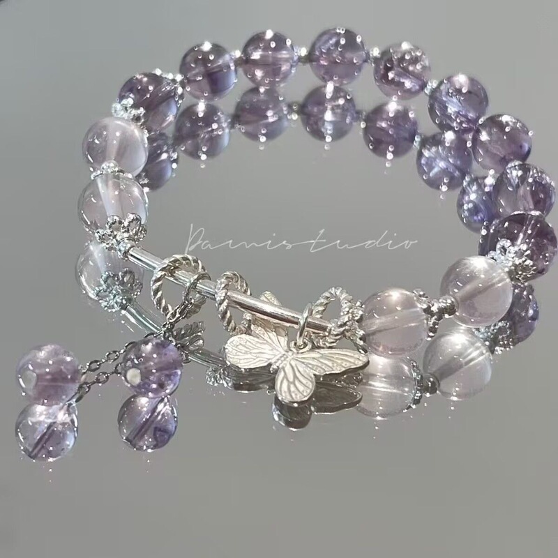 New Butterfly Transport Bracelet Ins Niche Design Imitation Amethyst Bracelet for Girlfriend Gift New Butterfly Transport Bracelet Ins Niche Design Imitation Amethyst Bracelet for Girlfriend Gift