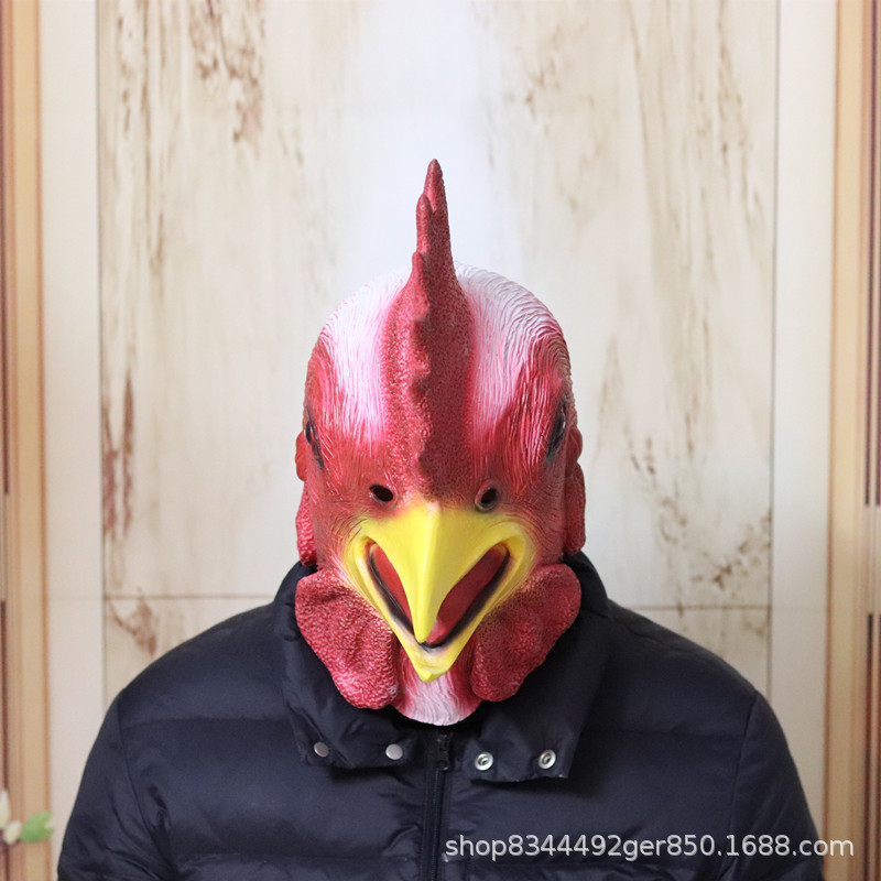 Polla máscara tocado TikTok Live Funny props de Halloween dibujos animados látex Amazon Venta caliente