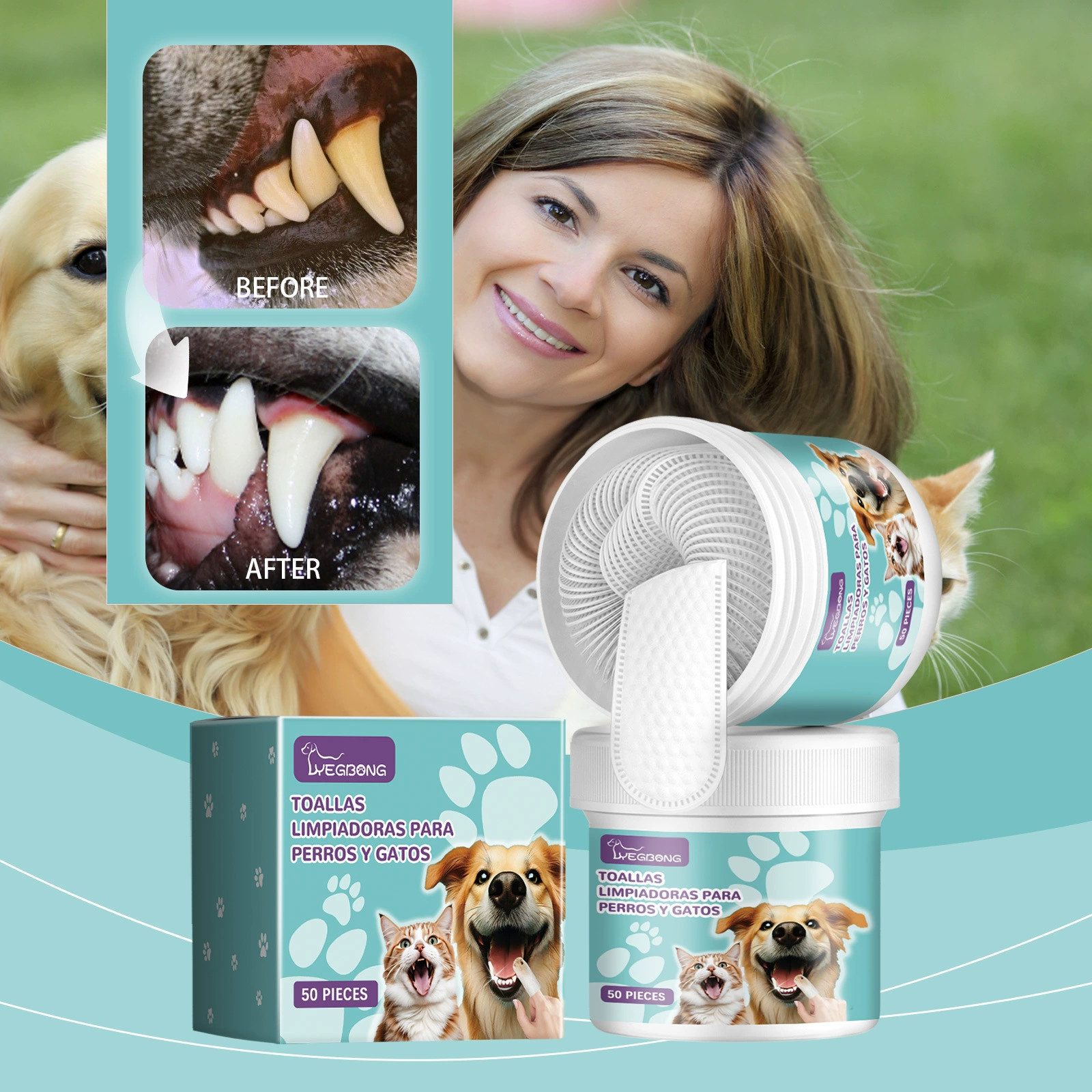 YEGBONG пальчиковые накладки для чистки зубов кошек и собак очищают запах изо рта, увлажняют и освежают пальчиковые накладки для чистки зубов домашних животных