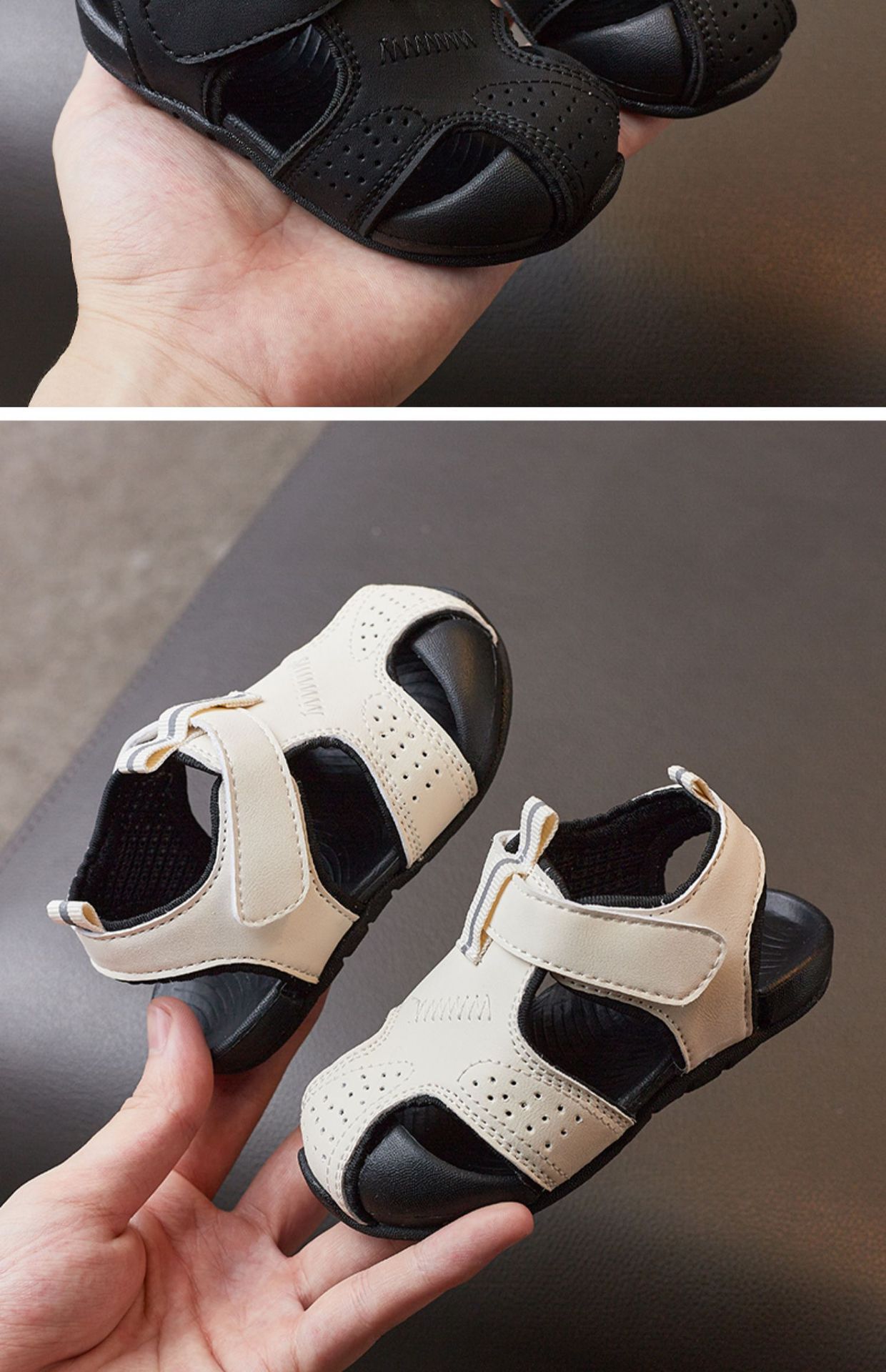 Breathable Closed Toe Kids Sandals Lightweight Non Slip Walking Shoes_voghion.com