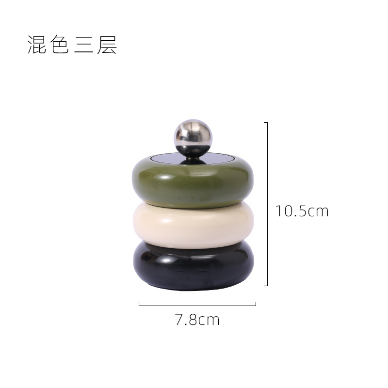 Caja de hisopo de algodón de estilo nórdico caja de algodón cosmético de melamina escritorio a prueba de polvo Limpieza de algodón Caja de almacenamiento de cristal caja de bolas de algodón