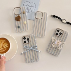 Minimalist Instagram-style striped new double-layer case for iPhone 15 Pro Max, Apple 14/13/12, for women
