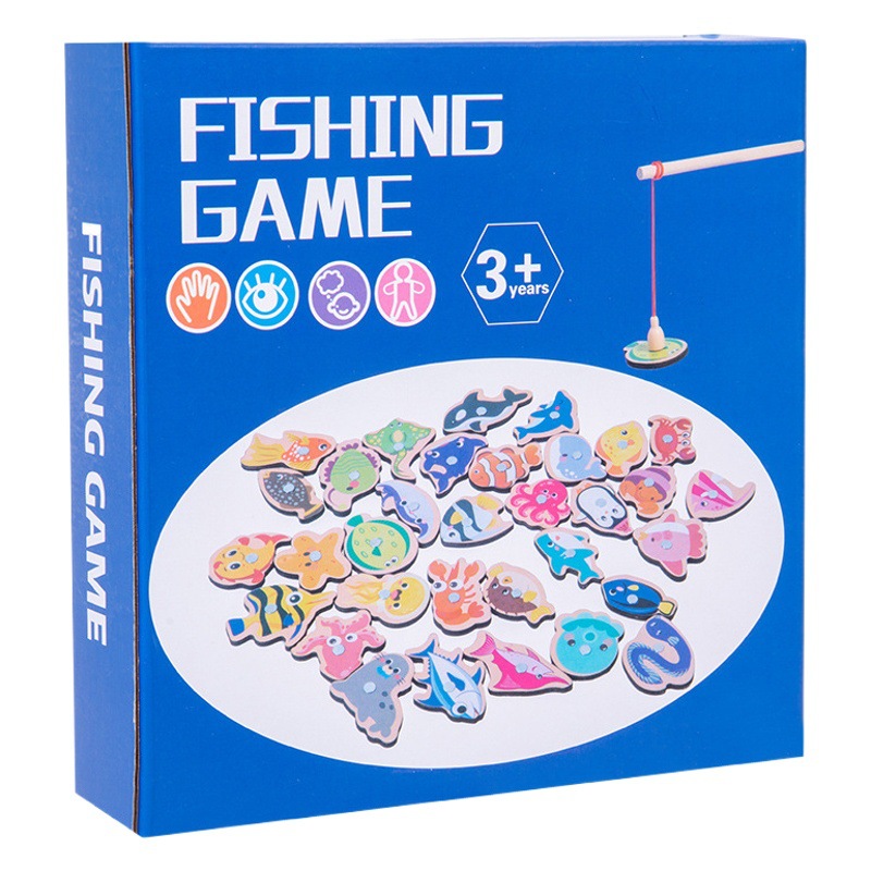 Juguetes de pesca magnéticos 1-2-3 años de edad inteligencia de los niños-beneficiando manos en el juego del cerebro cognición animal pesca oceánica