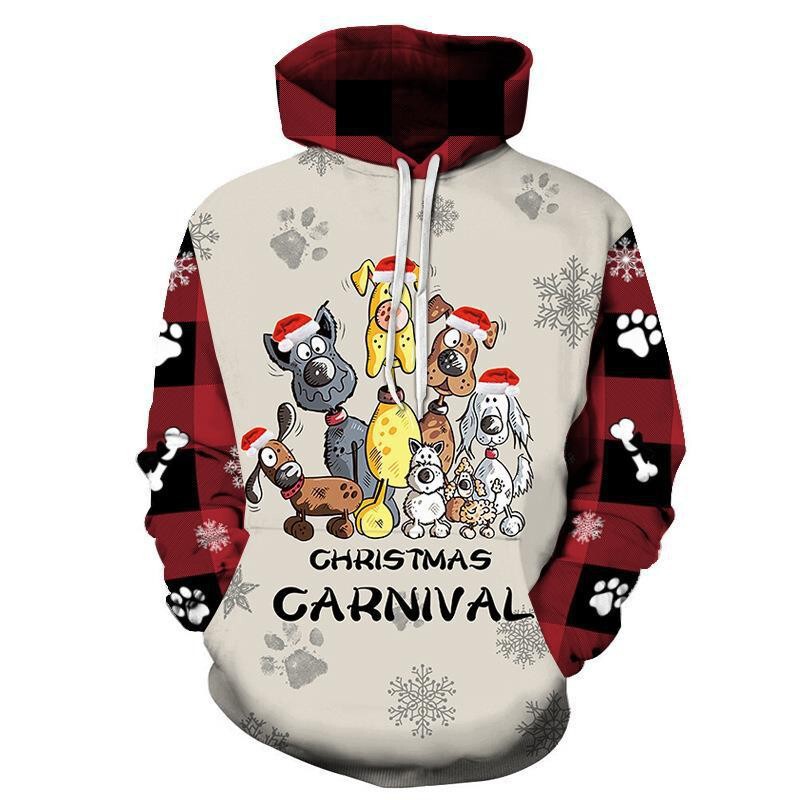 Cross-border New European and American 3D Printed Sweater Holiday Christmas Hoodie Elk Cartoon Santa Claus Children's Wear Saint Cross-border New European and American 3D Printed Sweater Holiday Christmas Hoodie Elk Cartoon Santa Claus Children's Wear Saint