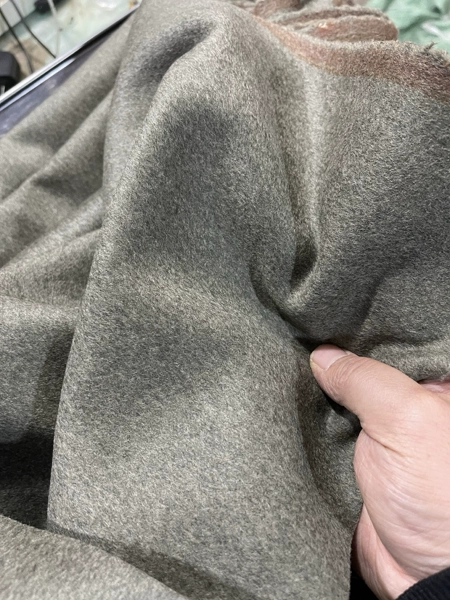 Gray cyan colorful double-sided cashmere 2 meters weight 850