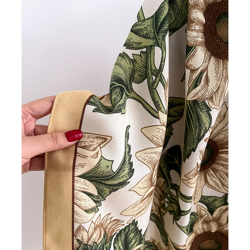 170g Weight Scarf Classification Daily Occasion Imitation Wool Material Flower Pattern Spring, Autumn Season Women's Gender Printing Design Simple Style Style Women's Simple Style Flower Imitation Wool Printing Scarf 9
