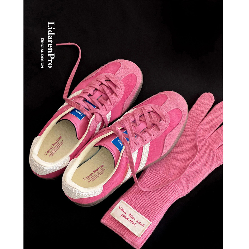 Cowhide 2025 New Pink Strawberry Bear Genuine Leather Training Shoes Women's Inner Height Increasing Forrest Gump Shoes Casual Sports Sneakers