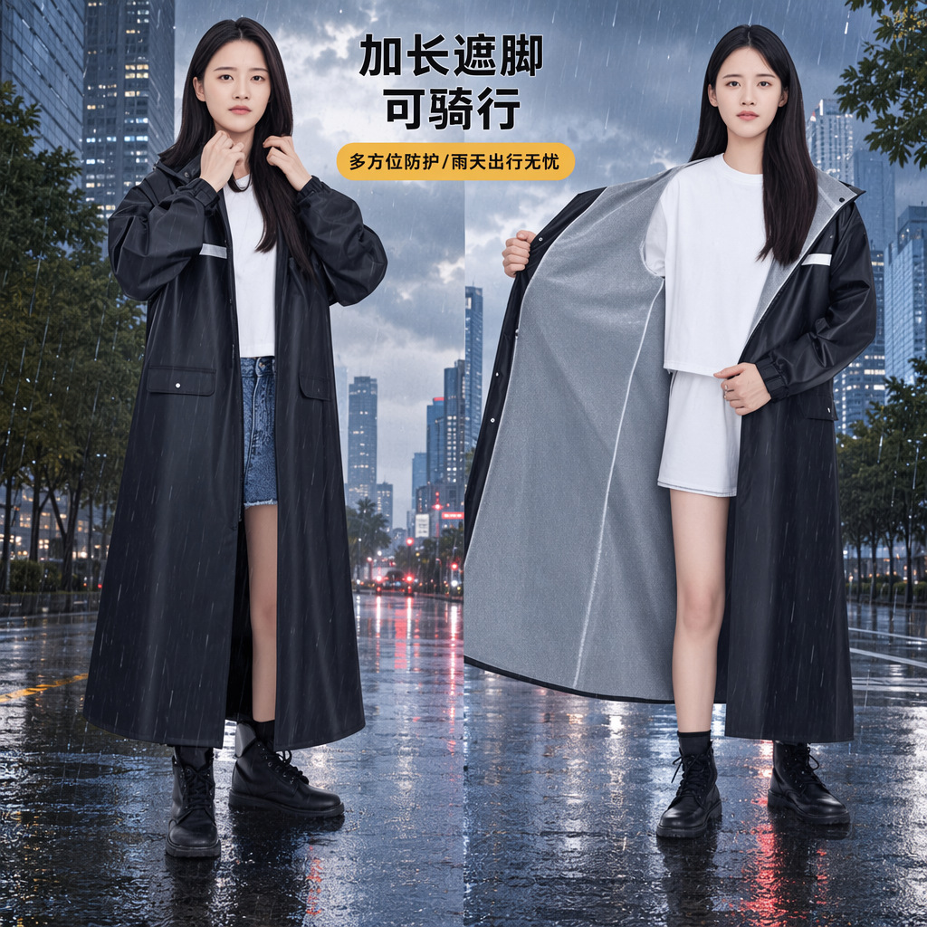 长款雨衣全身一体式电动车暴雨级雨衣暴雨级骑行雨衣加厚防暴雨