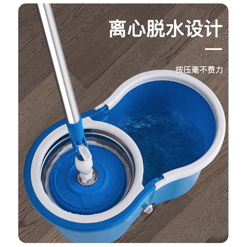 Fregona personalizada transfronteriza, descarga de agua de doble accionamiento, lavado a mano, sala de estar giratoria, dormitorio, limpieza de baño, fregona de cubo de 8 caracteres