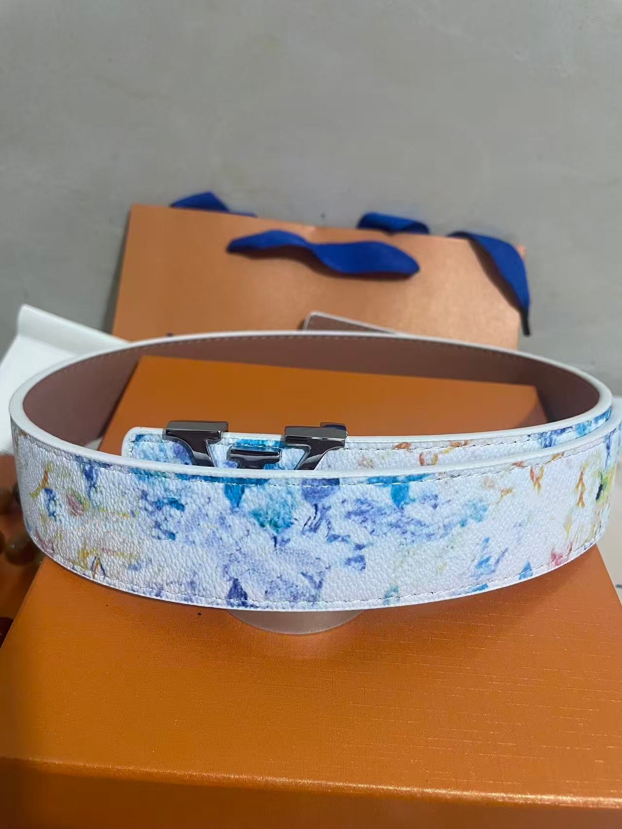 Cinturón para Hombre 4.0 cm de Piel de Vaca de Dos Capas con Hebilla Lisa para Uso Casual image 36