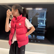 亲子款秋冬新款儿童立领90鹅绒加厚马甲保暖无袖坎肩潮牌童装百搭