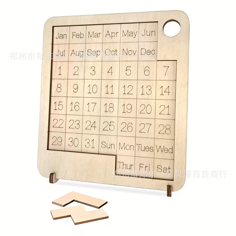 Cross-Border Wooden 365-Day Challenge Puzzle Calendar Daily Digital Tracker Suitable for Home and Game Room