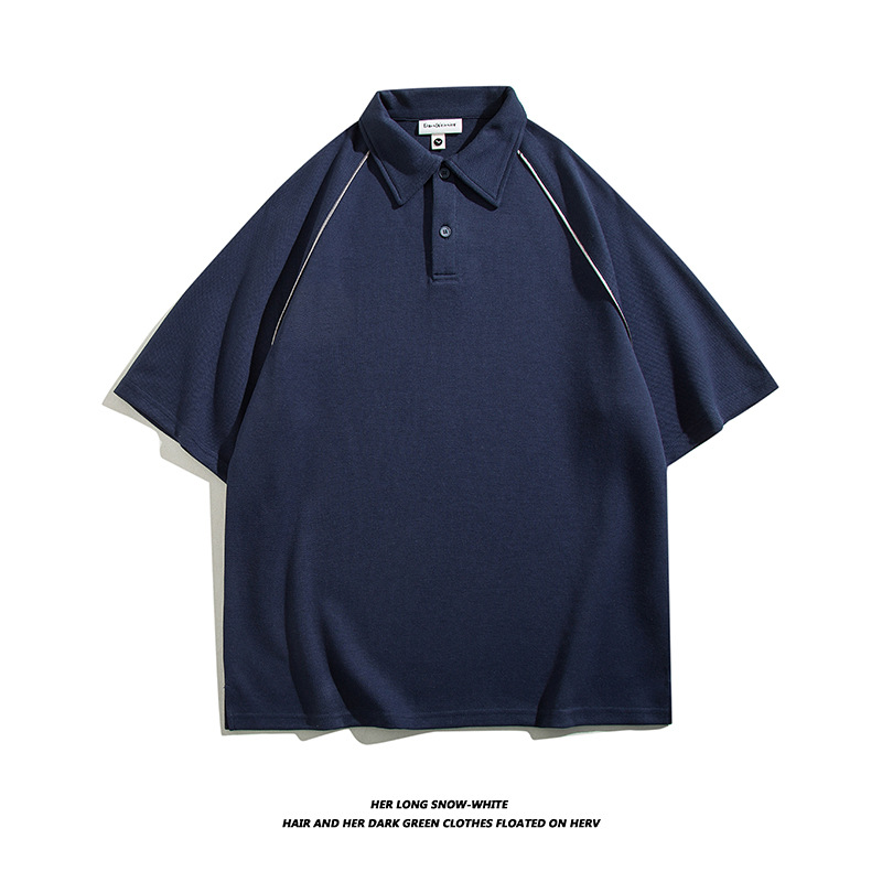 Marca de marea Zhu Di aire reflector polo pesado hombro camiseta de revestimiento de alta gama ropa corporativa personalizada