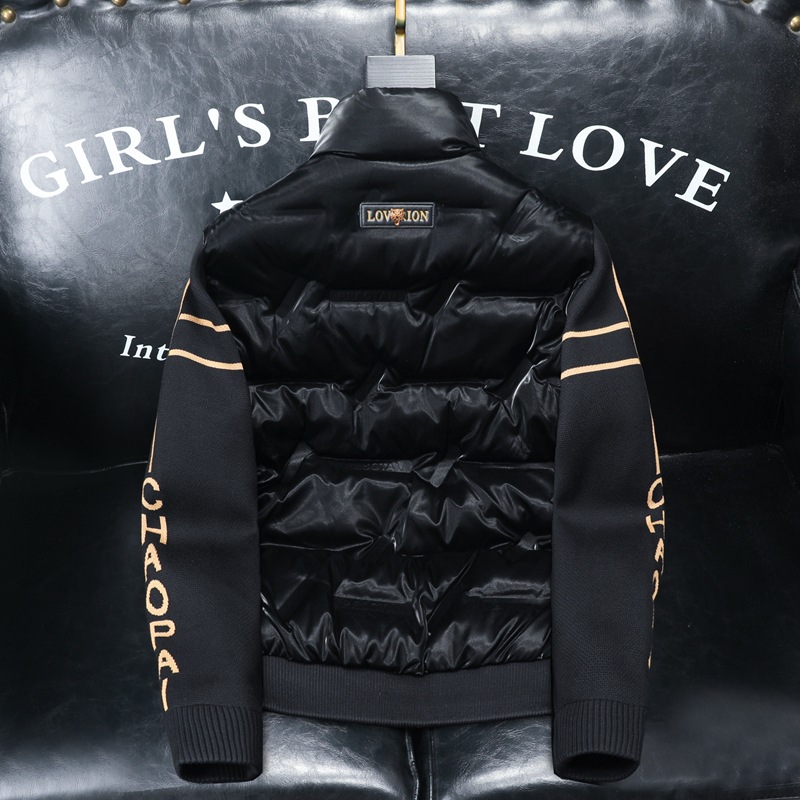 Short winter trend glossy knitted warm down jacket