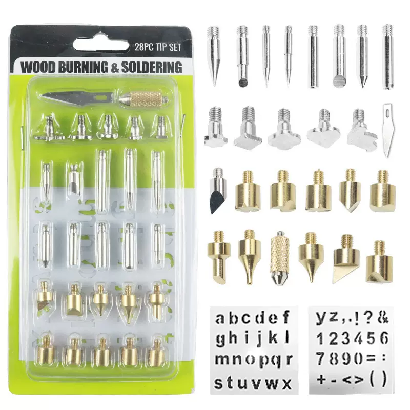 工厂烙铁头咀28件套电焊嘴烫烟码烙印绘画工具配件雕刻咀电焊接头