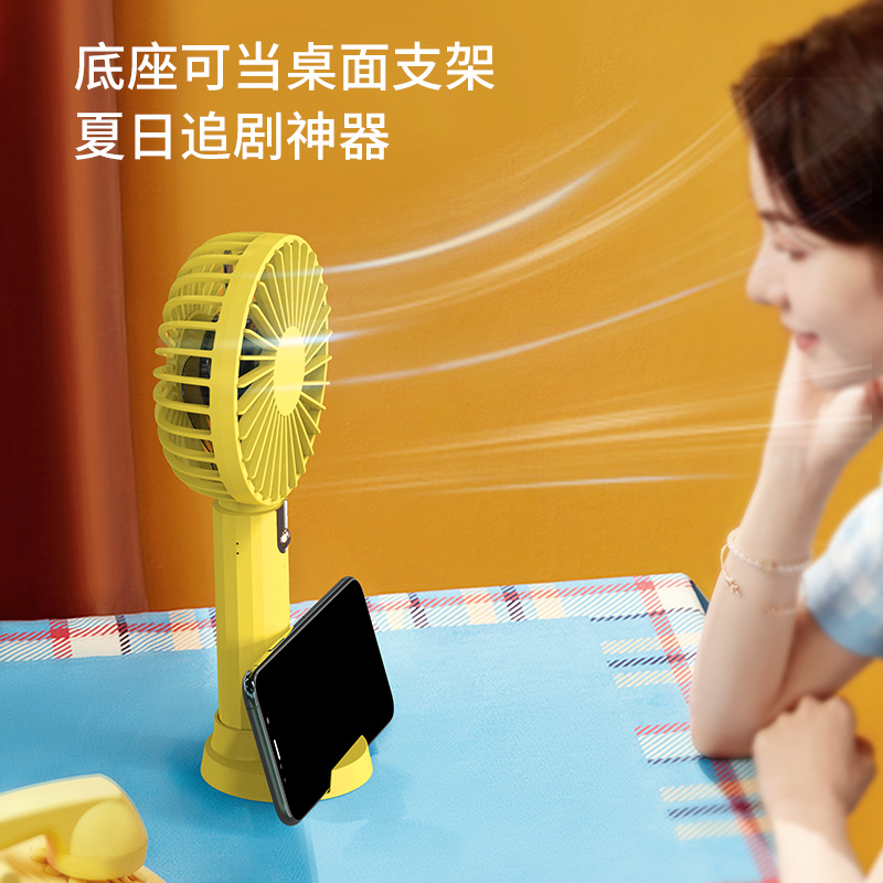 New Customer Enjoy Good Gifts Electric Fan Mobile Phone Stand USB Long Battery Life Brushless Motor Desktop Handheld Small Fan