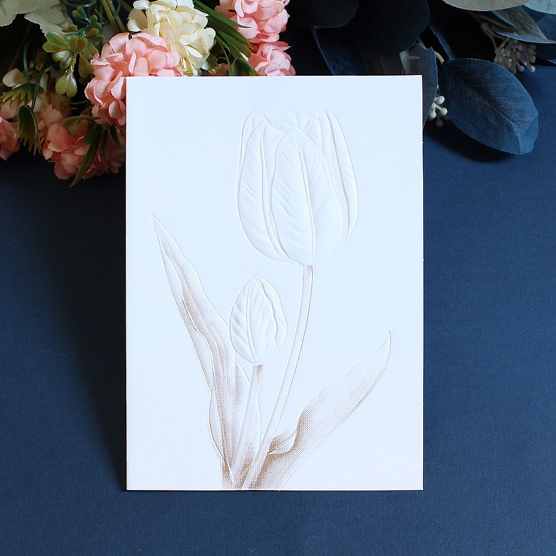 Simplificación de alto nivel en relieve rosa tarjeta de boda tarjeta de votos de cumpleaños tarjeta de regalo tarjeta