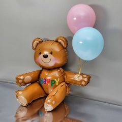 Large 3D Bear Aluminum Foil Balloon for Children's Birthday Wedding Celebration Party Floating Connectable Bear Balloon